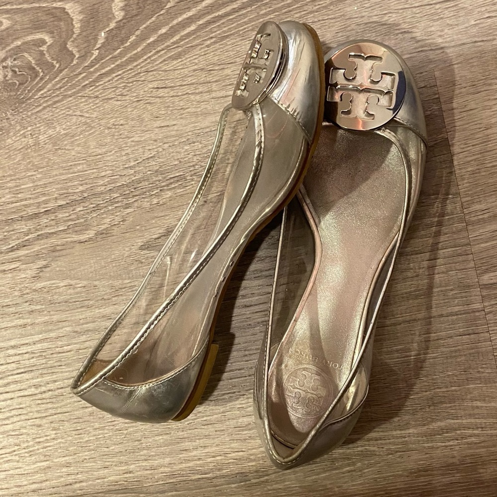 Silver Tory Burch flats